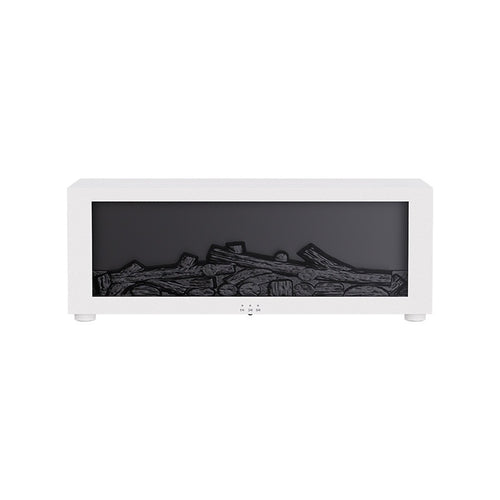 Difusor VEYLO color blanco con efecto llama 3D, vista frontal sobre fondo blanco