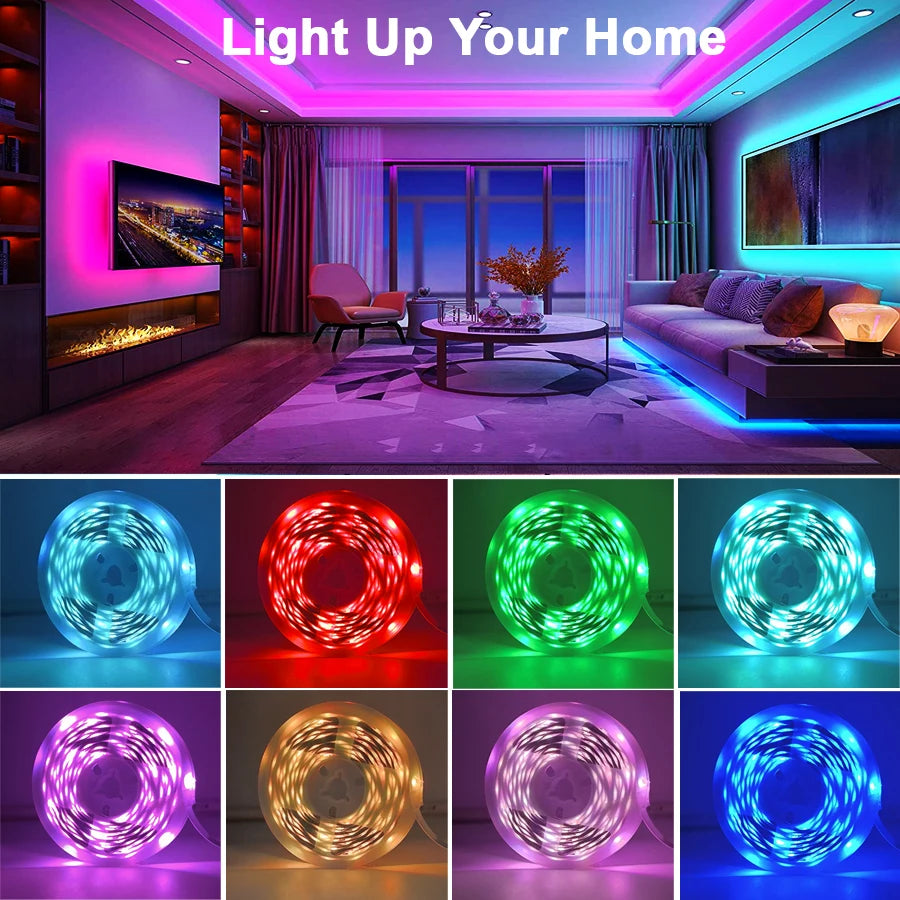 Tiras LED RGB Music Sync | Control por App, Ambiente Gaming y Decoración para Habitación