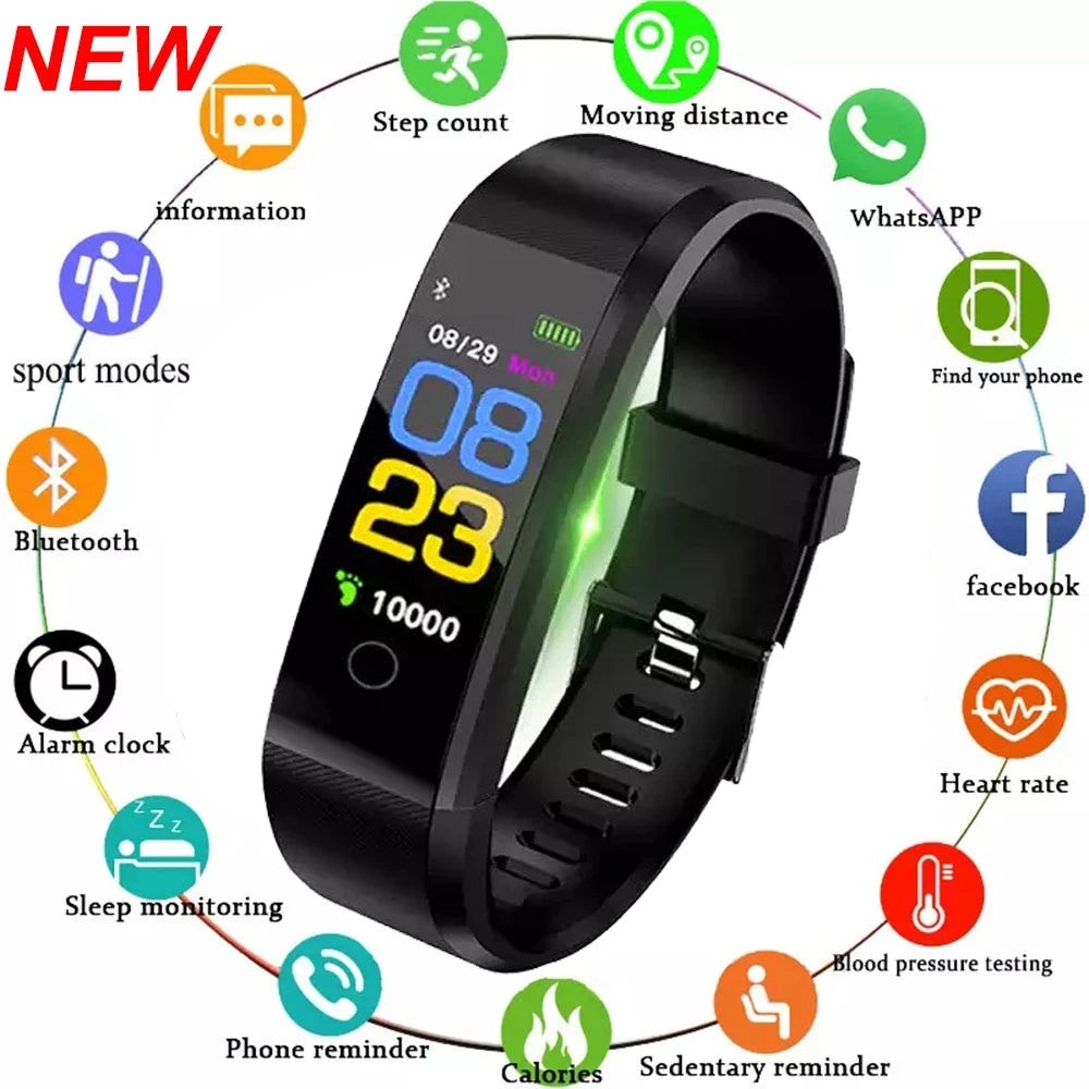Reloj Inteligente 115Plus | Fitness, Ritmo Cardíaco y Resistente al Agua