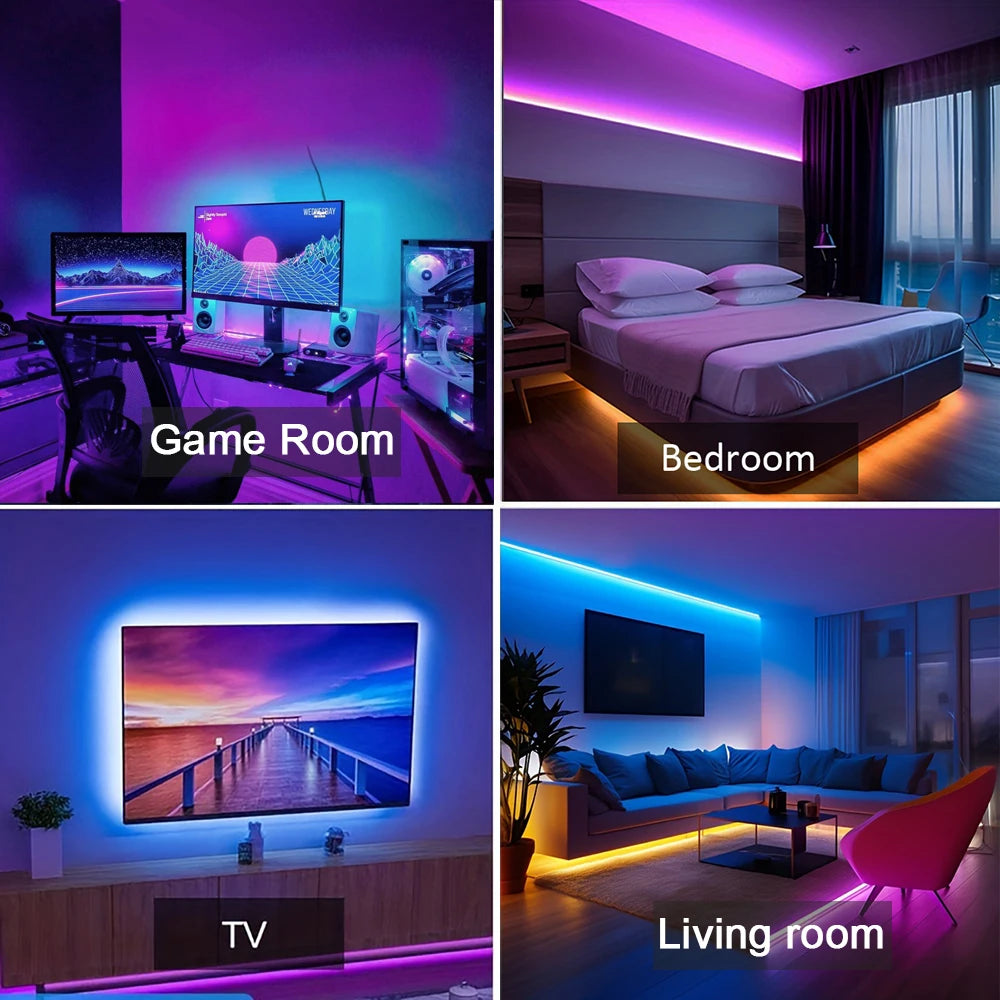 Tiras LED RGB Music Sync | Control por App, Ambiente Gaming y Decoración para Habitación