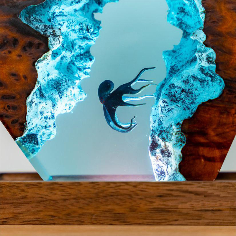3D Epoxy Octopus Night Lamp